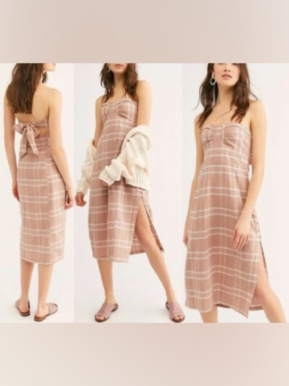 Free People Life Like This MIDI Plaid Dress